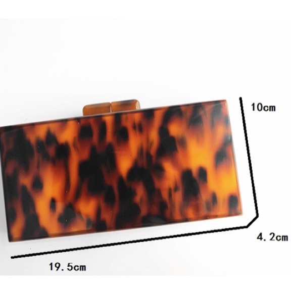 NEW!! Tortoise Shell “Stassi” Box Clutch - Picture 7 of 8